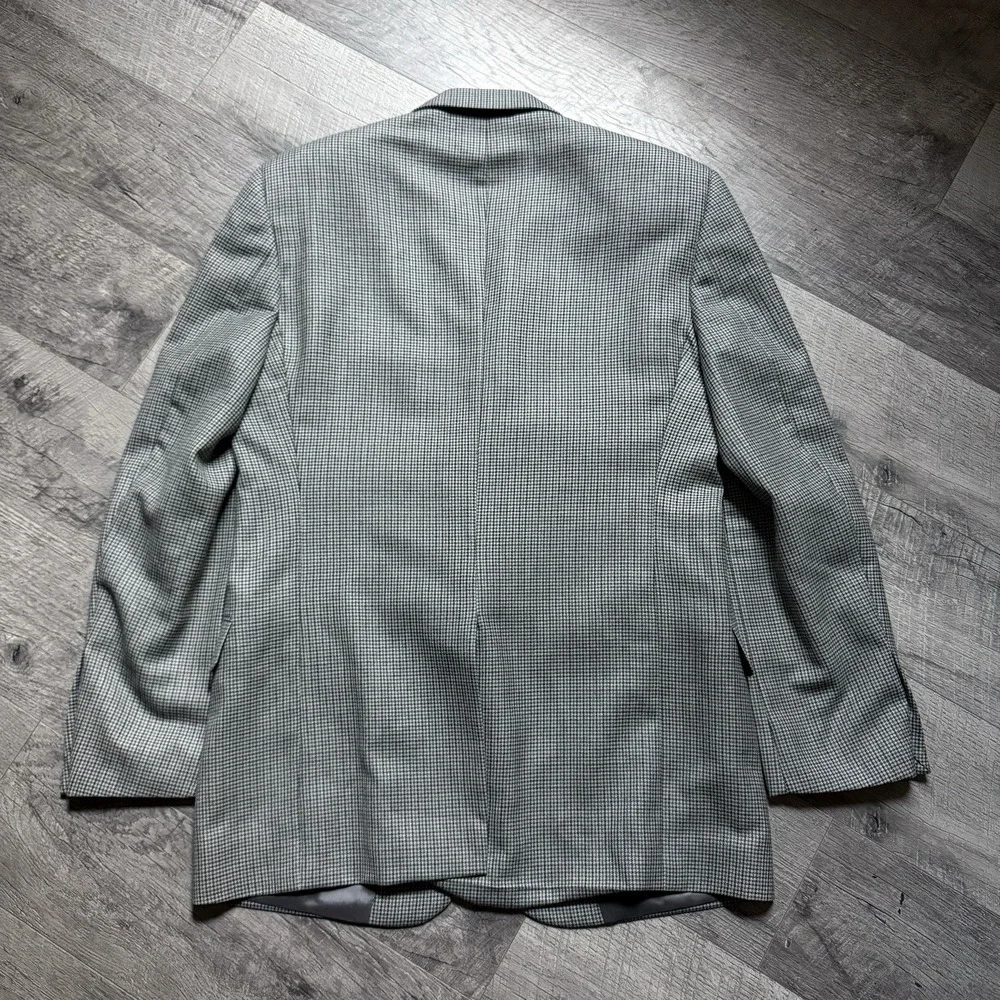 Brooks Brothers 43L Green Gingham Check Fitzgerald Blazer Sport Coat Suit Jacket